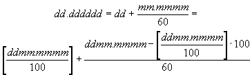 The conversion of latitude or longitude into decimal degrees is usually done as: